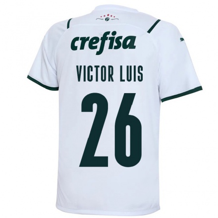 Herren Fußball Victor Luis #26 Weiß Auswärtstrikot Trikot 2021/22 T-Shirt
