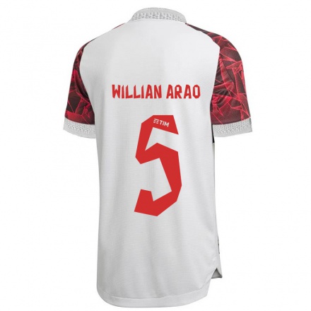 Herren Fußball Willian Arao #5 Weiß Auswärtstrikot Trikot 2021/22 T-Shirt
