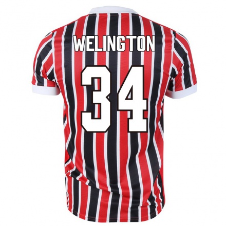 Herren Fußball Welington #34 Rot Schwarz Auswärtstrikot Trikot 2021/22 T-Shirt