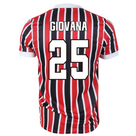 Herren Fußball Giovana #25 Rot Schwarz Auswärtstrikot Trikot 2021/22 T-Shirt