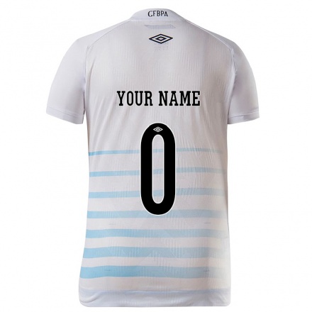 Herren Fußball Dein Name #0 Weiß Blau Auswärtstrikot Trikot 2021/22 T-Shirt