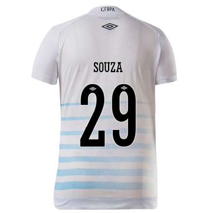 Herren Fußball Diego Souza #29 Weiß Blau Auswärtstrikot Trikot 2021/22 T-shirt