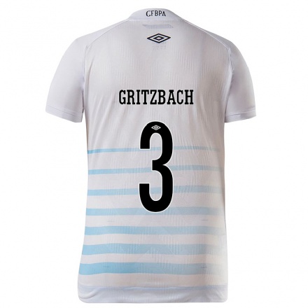 Herren Fußball Fernanda Gritzbach #3 Weiß Blau Auswärtstrikot Trikot 2021/22 T-Shirt