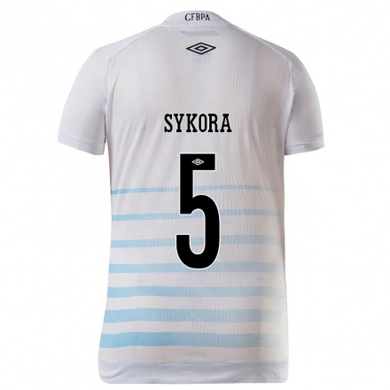 Herren Fußball Stacy Denise Sykora #5 Weiß Blau Auswärtstrikot Trikot 2021/22 T-Shirt