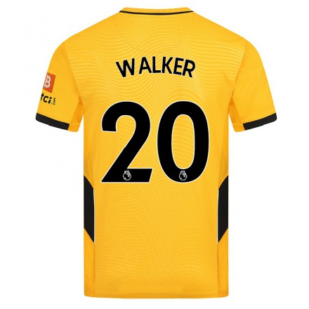 Herren Fußball Lowri Walker #20 Gelb Heimtrikot Trikot 2021/22 T-Shirt