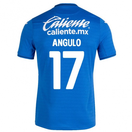 Herren Fußball Bryan Angulo #17 Dunkelblau Heimtrikot Trikot 2021/22 T-shirt