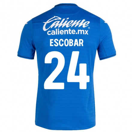 Herren Fußball Juan Escobar #24 Dunkelblau Heimtrikot Trikot 2021/22 T-shirt