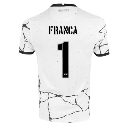 Herren Fußball Caique Franca #1 Weiß Heimtrikot Trikot 2021/22 T-shirt
