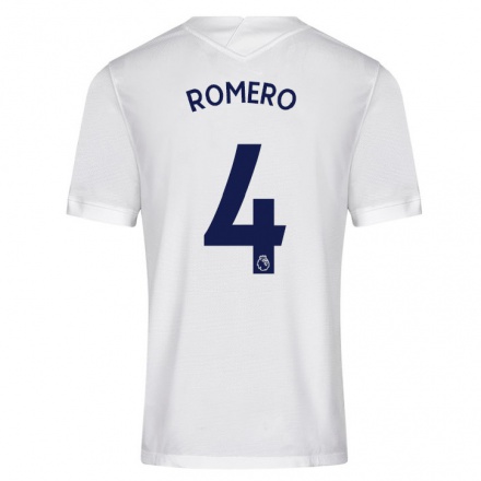 Herren Fußball Cristian Romero #4 Weiß Heimtrikot Trikot 2021/22 T-Shirt