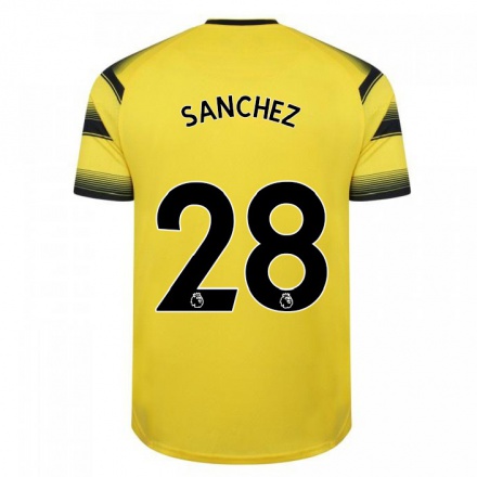 Herren Fußball Carlos Sanchez #28 Gelb Schwarz Heimtrikot Trikot 2021/22 T-Shirt
