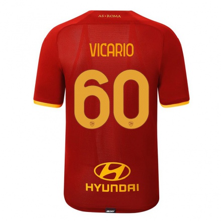 Herren Fußball Javier Vicario #60 Rot Heimtrikot Trikot 2021/22 T-Shirt