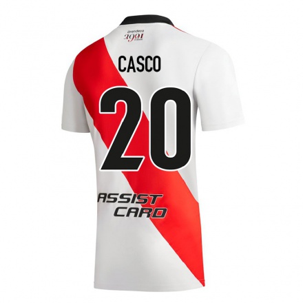 Herren Fußball Milton Casco #20 Weiß Heimtrikot Trikot 2021/22 T-Shirt