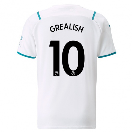 Herren Fußball Jack Grealish #10 Weiß Auswärtstrikot Trikot 2021/22 T-Shirt