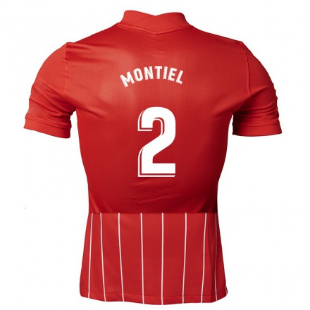 Herren Fußball Gonzalo Montiel #2 Dunkelrot Auswärtstrikot Trikot 2021/22 T-Shirt