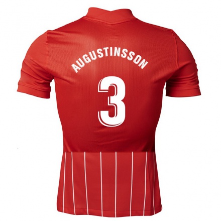Herren Fußball Ludwig Augustinsson #3 Dunkelrot Auswärtstrikot Trikot 2021/22 T-Shirt
