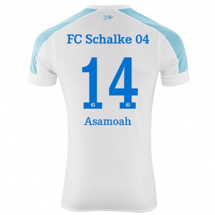 Herren Fußball Gerald Asamoah #14 Weiß Blau Auswärtstrikot Trikot 2021/22 T-Shirt