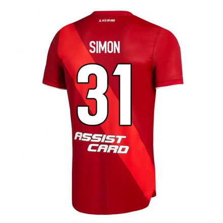 Herren Fußball Santiago Simon #31 Rot Auswärtstrikot Trikot 2021/22 T-Shirt