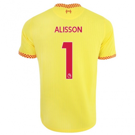 Herren Fußball Alisson #1 Gelb Ausweichtrikot Trikot 2021/22 T-Shirt