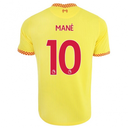 Herren Fußball Sadio Mane #10 Gelb Ausweichtrikot Trikot 2021/22 T-Shirt