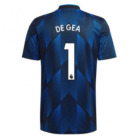 Herren Fußball David de Gea #1 Dunkelblau Ausweichtrikot Trikot 2021/22 T-Shirt