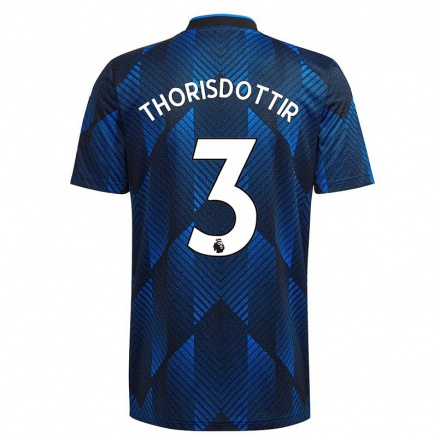 Herren Fußball Maria Thorisdottir #3 Dunkelblau Ausweichtrikot Trikot 2021/22 T-Shirt