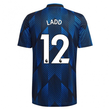 Herren Fußball Hayley Ladd #12 Dunkelblau Ausweichtrikot Trikot 2021/22 T-Shirt