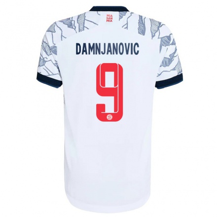 Herren Fußball Jovana Damnjanovic #9 Grau Weiß Ausweichtrikot Trikot 2021/22 T-Shirt