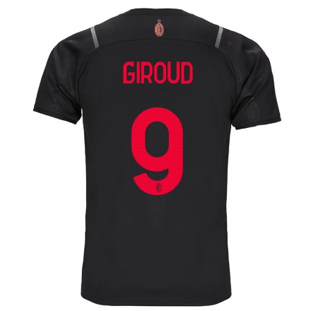 Herren Fußball Olivier Giroud #9 Schwarz Ausweichtrikot Trikot 2021/22 T-shirt