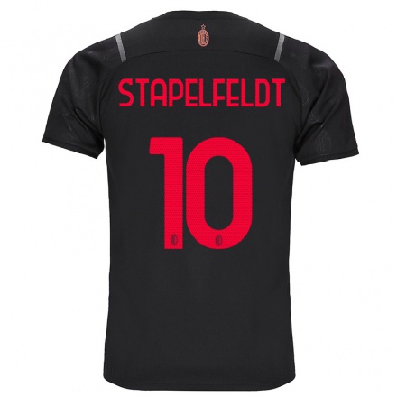 Herren Fußball Nina Stapelfeldt #10 Schwarz Ausweichtrikot Trikot 2021/22 T-Shirt