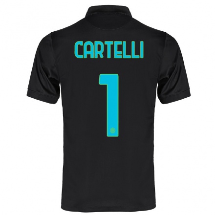 Herren Fußball Carlotta Cartelli #1 Schwarz Ausweichtrikot Trikot 2021/22 T-Shirt