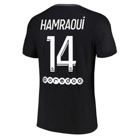 Herren Fußball Kheira Hamraoui #14 Schwarz Ausweichtrikot Trikot 2021/22 T-Shirt