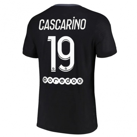 Herren Fußball Estelle Cascarino #19 Schwarz Ausweichtrikot Trikot 2021/22 T-Shirt