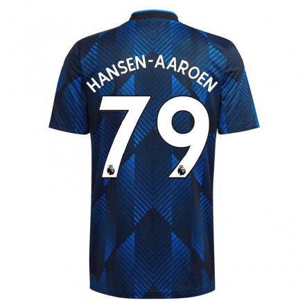 Herren Fußball Isak Hansen-Aaroen #79 Dunkelblau Ausweichtrikot Trikot 2021/22 T-Shirt