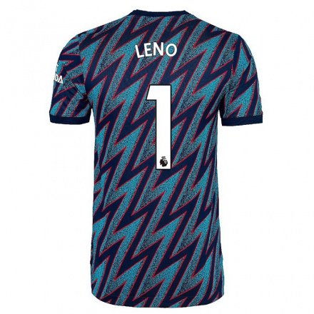 Herren Fußball Bernd Leno #1 Blau Schwarz Ausweichtrikot Trikot 2021/22 T-Shirt