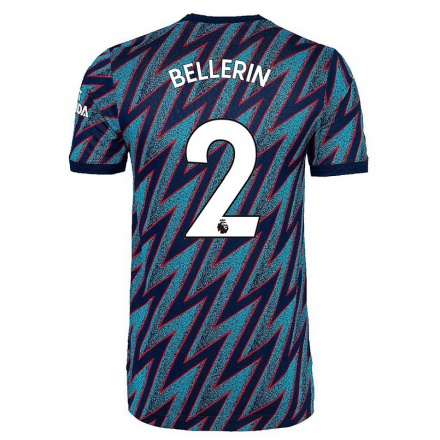Herren Fußball Hector Bellerin #2 Blau Schwarz Ausweichtrikot Trikot 2021/22 T-Shirt