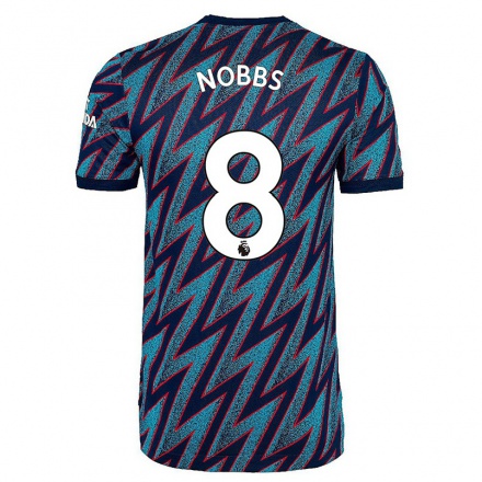 Herren Fußball Jordan Nobbs #8 Blau Schwarz Ausweichtrikot Trikot 2021/22 T-Shirt