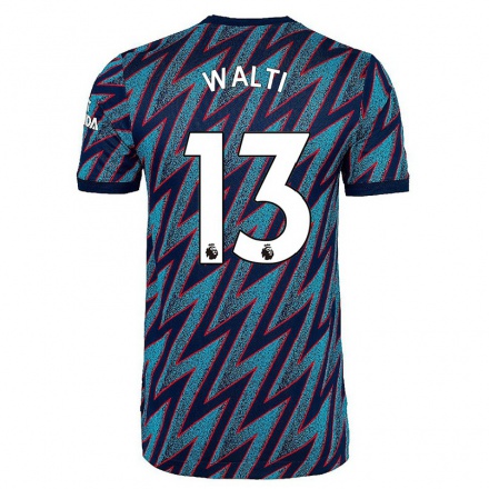 Herren Fußball Lia Walti #13 Blau Schwarz Ausweichtrikot Trikot 2021/22 T-Shirt