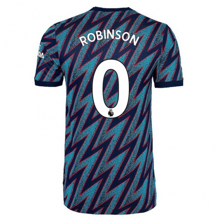 Herren Fußball Josh Robinson #0 Blau Schwarz Ausweichtrikot Trikot 2021/22 T-Shirt