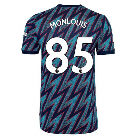 Herren Fußball Zane Monlouis #85 Blau Schwarz Ausweichtrikot Trikot 2021/22 T-Shirt