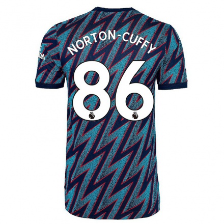 Herren Fußball Brooke Norton-Cuffy #86 Blau Schwarz Ausweichtrikot Trikot 2021/22 T-Shirt