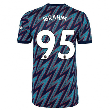 Herren Fußball Bradley Ibrahim #95 Blau Schwarz Ausweichtrikot Trikot 2021/22 T-Shirt