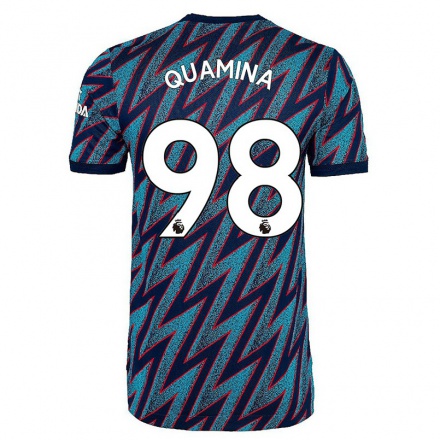 Herren Fußball Tino Quamina #98 Blau Schwarz Ausweichtrikot Trikot 2021/22 T-Shirt
