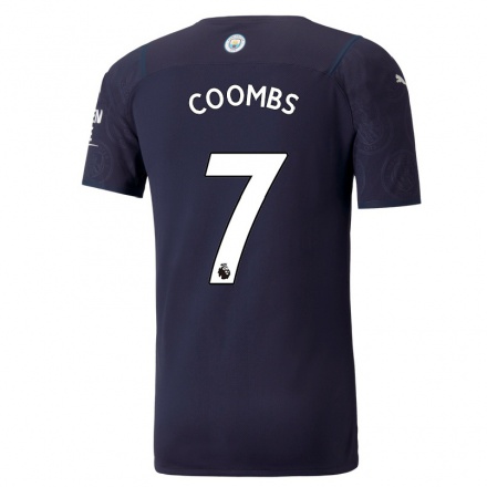 Herren Fußball Laura Coombs #7 Dunkelblau Ausweichtrikot Trikot 2021/22 T-Shirt