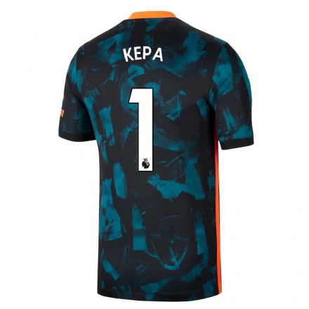 Herren Fußball Kepa Arrizabalaga #1 Dunkelblau Ausweichtrikot Trikot 2021/22 T-Shirt