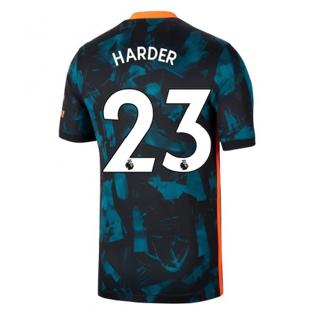 Herren Fußball Pernille Harder #23 Dunkelblau Ausweichtrikot Trikot 2021/22 T-Shirt