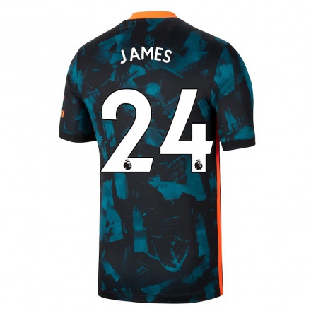 Herren Fußball Reece James #24 Dunkelblau Ausweichtrikot Trikot 2021/22 T-Shirt