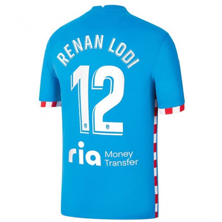 Herren Fußball Renan Lodi #12 Blau Ausweichtrikot Trikot 2021/22 T-Shirt