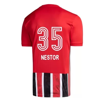 Herren Fußball Rodrigo Nestor #35 Auswärtstrikot Rot Trikot 2020/21 Hemd