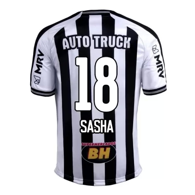 Herren Fußball Eduardo Sasha #18 Heimtrikot Schwarz Weiß Trikot 2020/21 Hemd