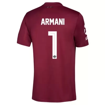 Herren Fußball Franco Armani #1 Auswärtstrikot Burgund Trikot 2020/21 Hemd